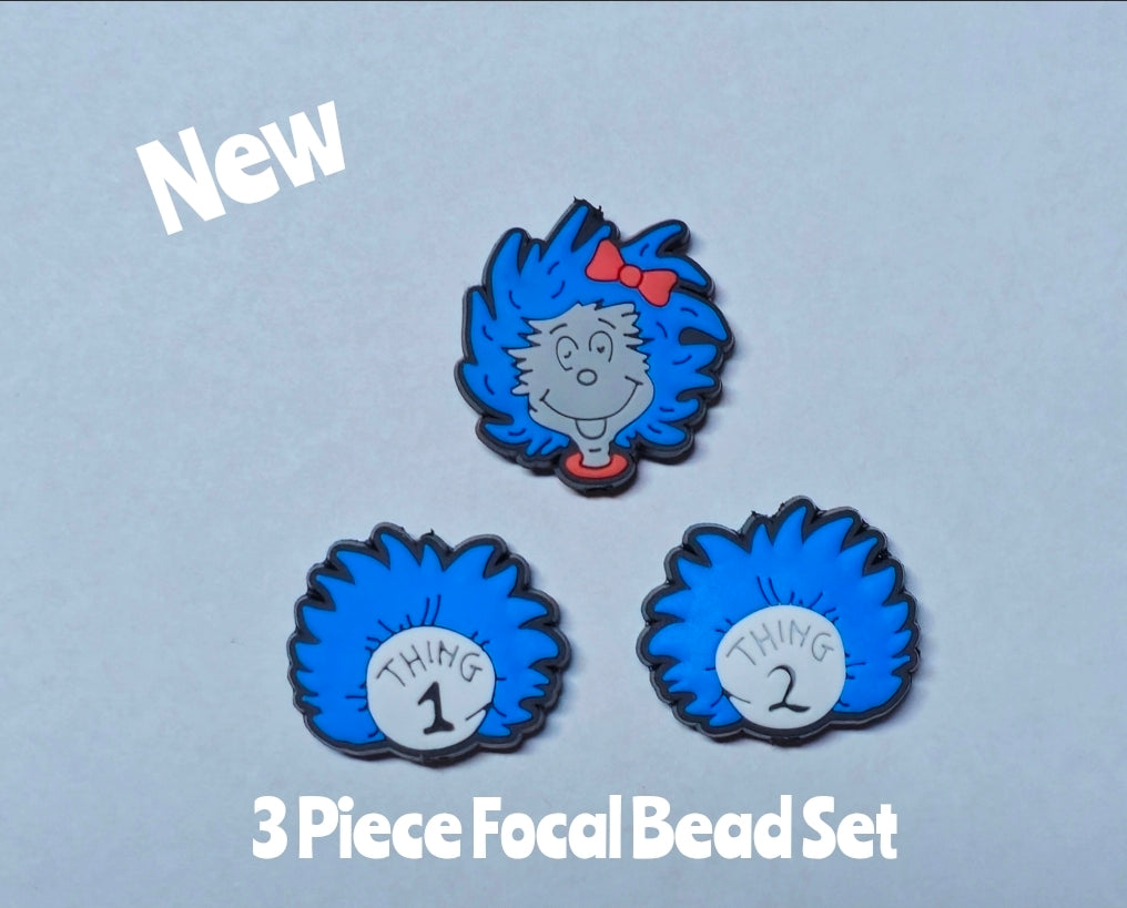 New 3 Count DR Suess Focal Bead Set