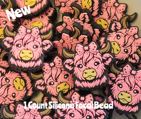 New Pink Cow Focal Beads 1 Count DIY Bead Supplies