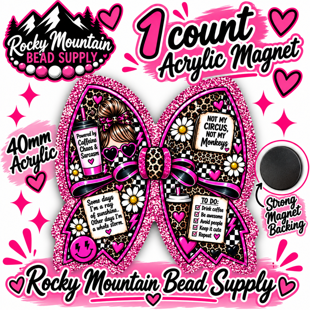 New 1 Count Completed Exclusive Design Wholesale Acrylic Flatback Magnet 🧲