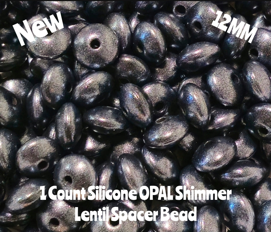 New 1 Count Opal Shimmer Lentil Spacer Beads Multiple Color Options