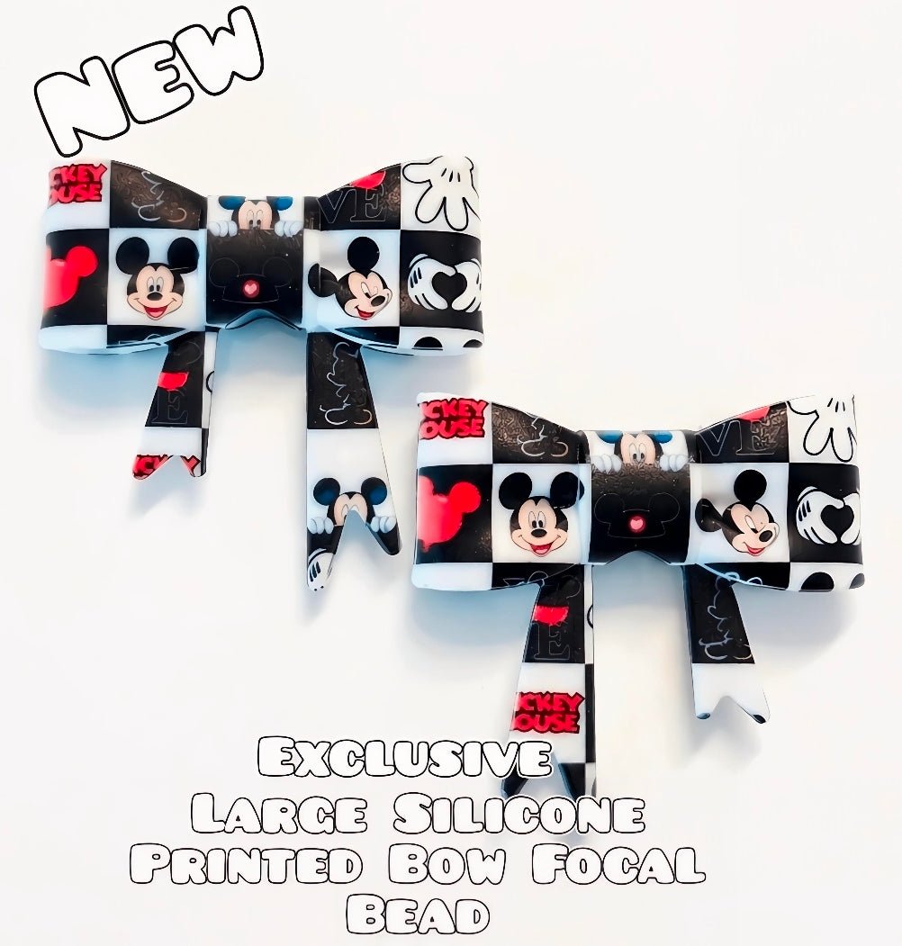 1 Count New Release Silicone Focal Bead Bow Exclusive MICKEY MOUSE