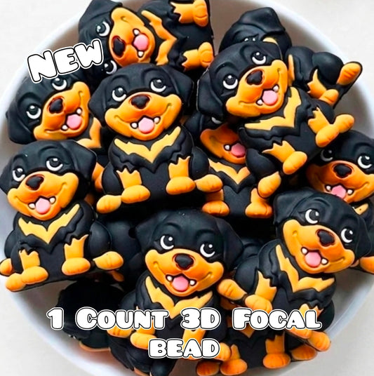 New 1 Count Focal Bead 3D DOG