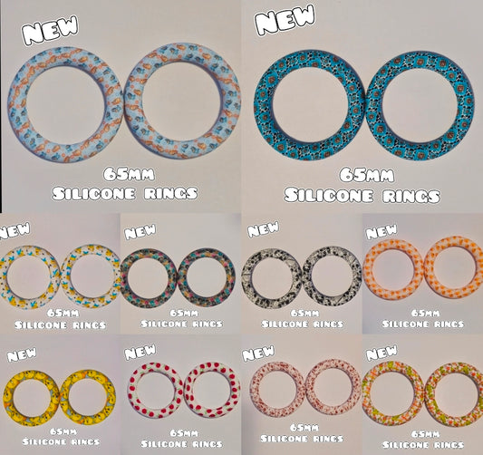 1 Count 65mm Silicone Printed Rings Beadable Blanks