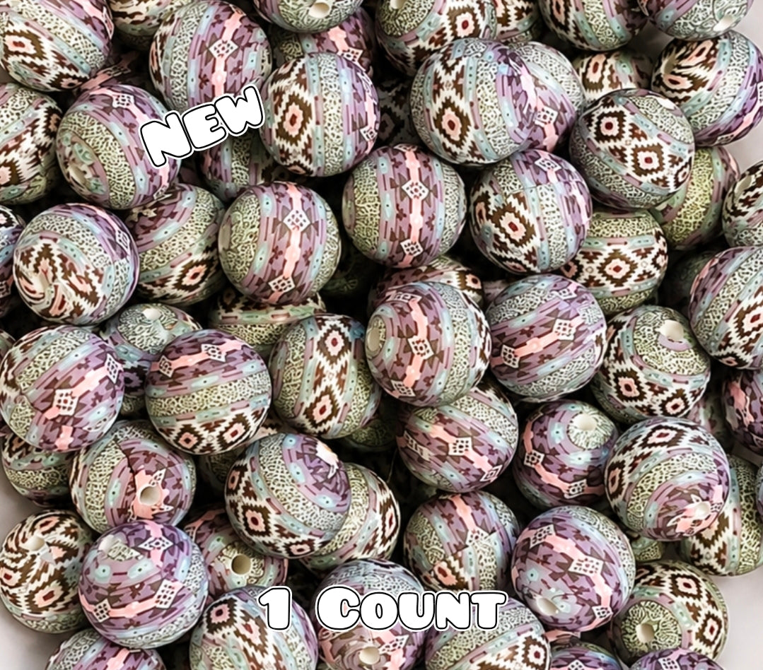 New 1 Count DIY Silicone Beads 15mm printed Shop Made Aztec Serpe