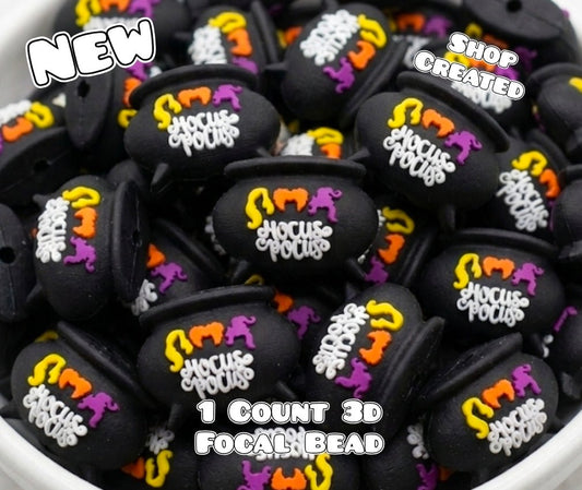 New 1 Count Focal Bead 3D Hocus Pocus
