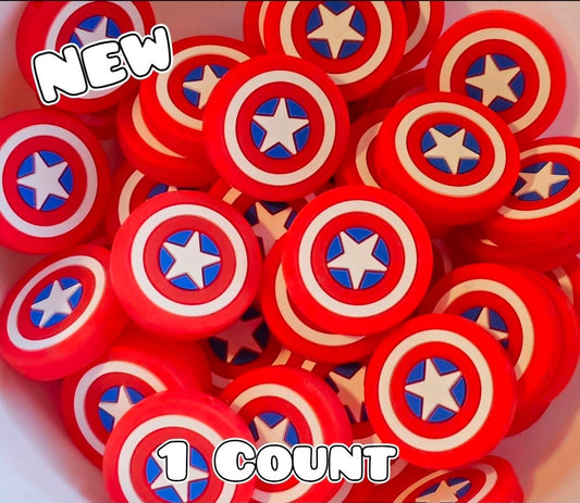 New 1 Count Focal Bead Caption America