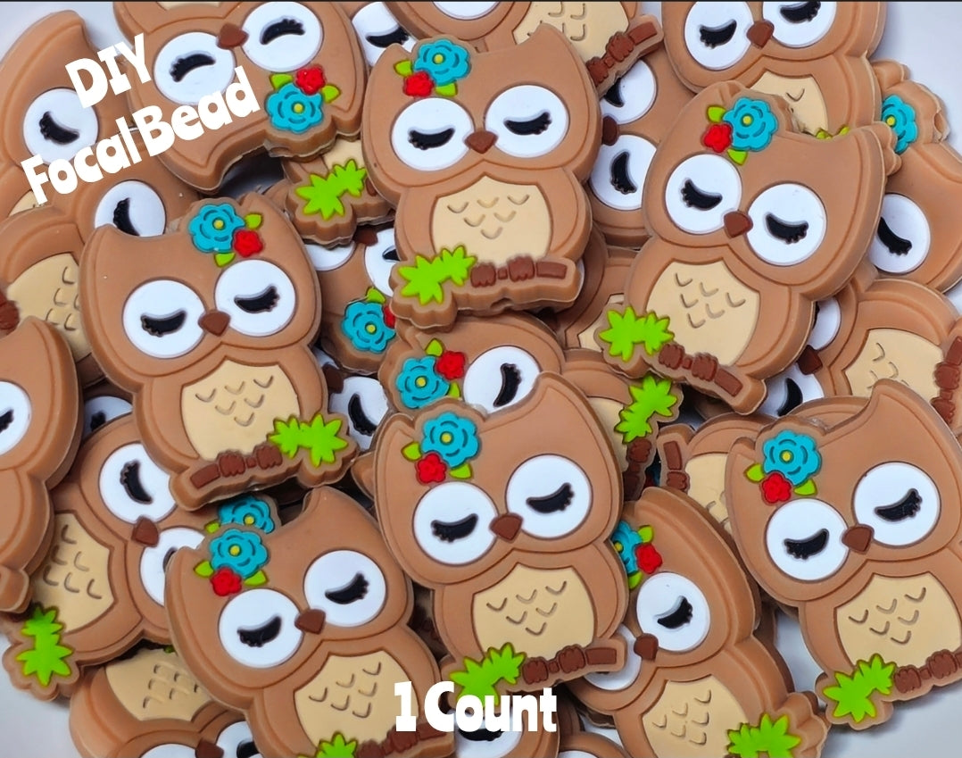 DIY Focal Bead 1 Count Craft Supplies Brown Owl