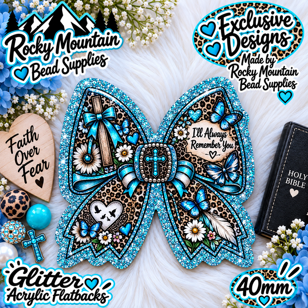Shop Exclusive 1 Count Custom Exclusive Glitter Acrylic Flatback 40mm