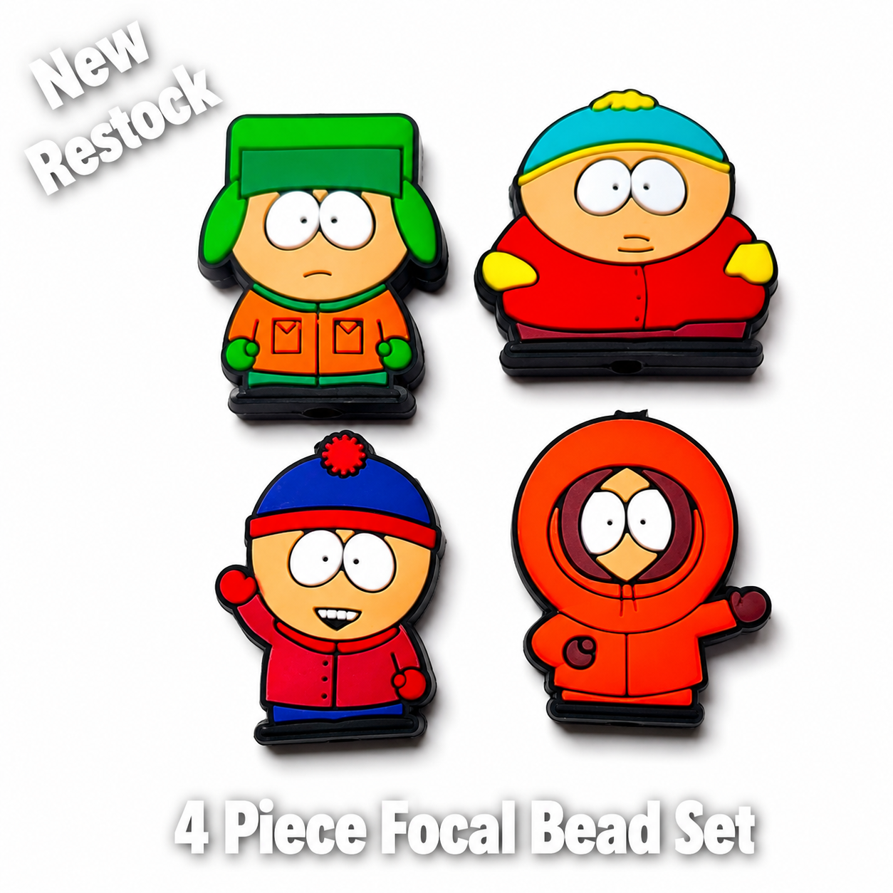 New 4 Piece Sourh Park Focal Bead Set
