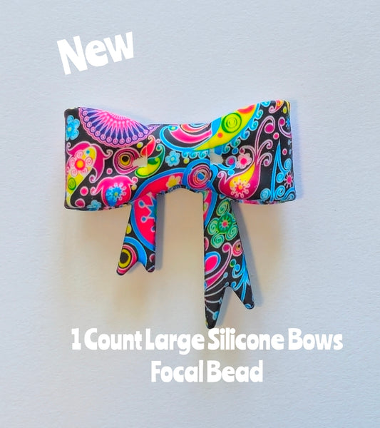 New 1 Count Large Bows Focal Bead