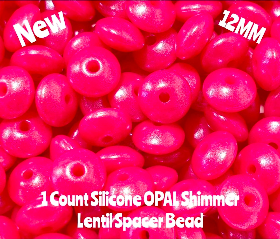 New 1 Count Opal Shimmer Lentil Spacer Beads Multiple Color Options