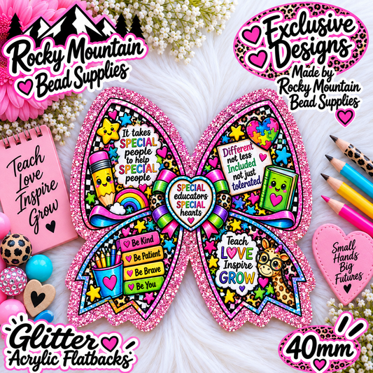 Shop Exclusive 1 Count Custom Exclusive Glitter Acrylic Flatback 40mm