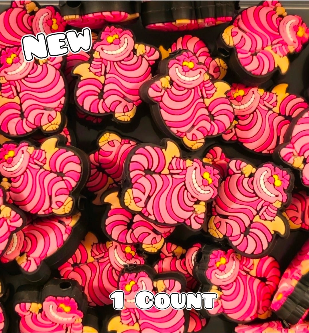 New 1 Count Cheshire Cat Pink Focal Bead