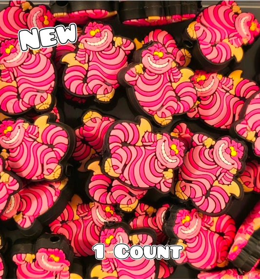 New 1 Count Cheshire Cat Pink Focal Bead