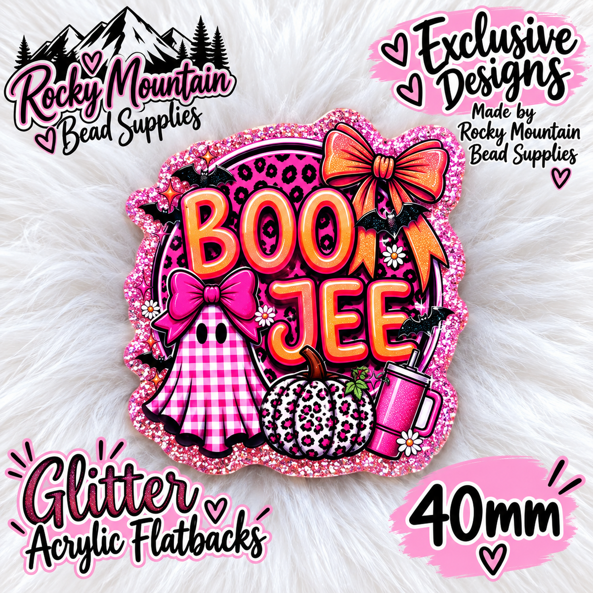 Shop Exclusive 1 Count Custom Exclusive Glitter Acrylic Flatback 40mm