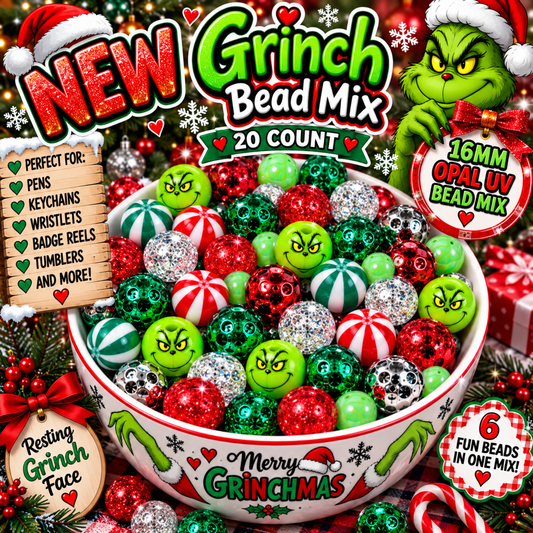 Shop Custom Exclusive 20 Count 16mm Grinch (Acrylic) Bead Mix