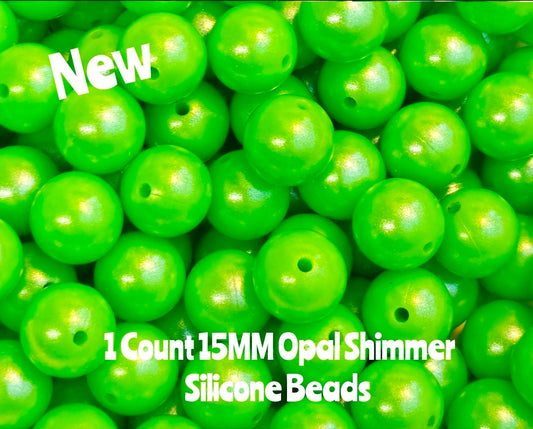 New 15mm 1 Count DIY Silicone Solid OPAL Cosmic Green Craft Supplies & ACCESSORIES