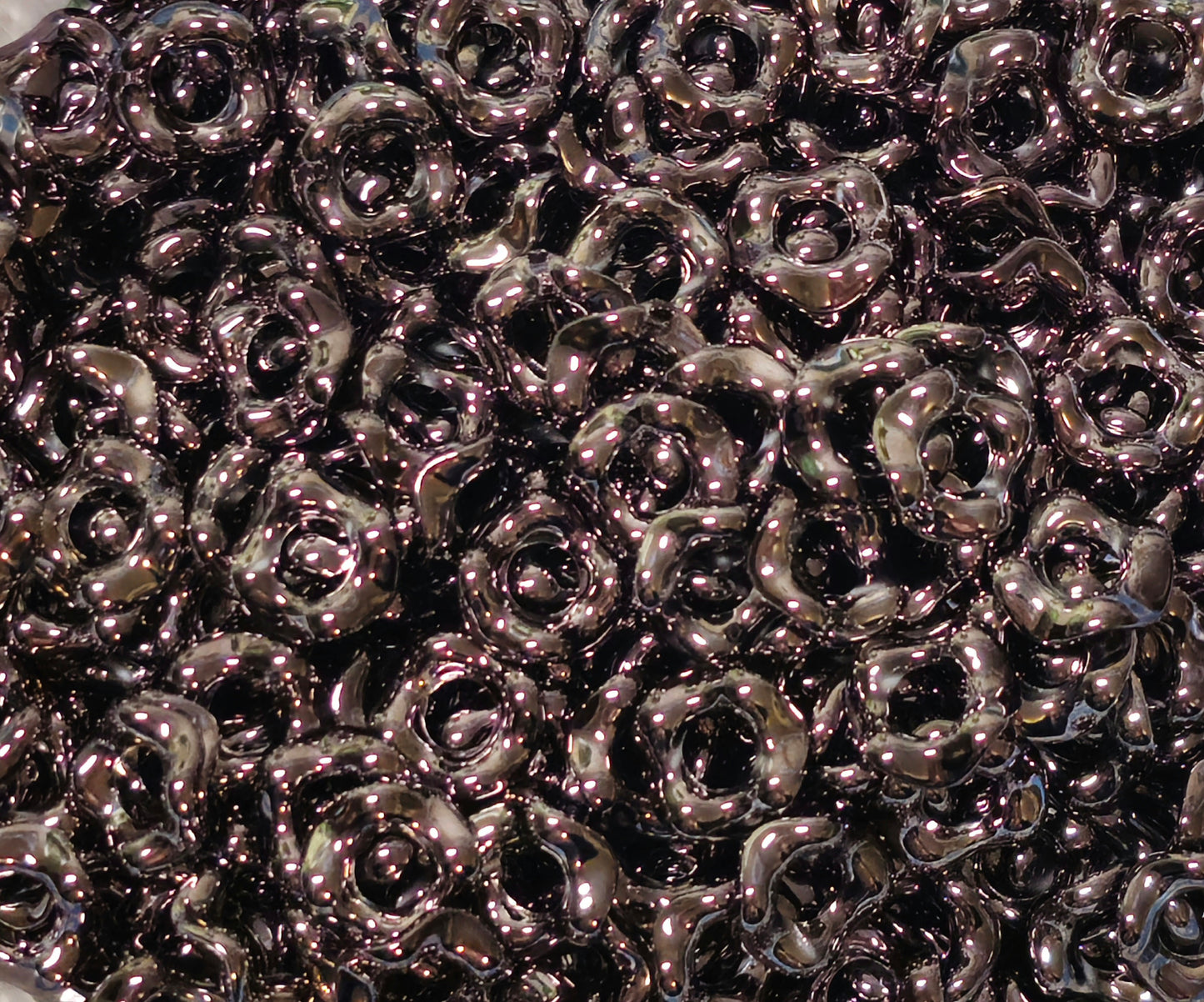 New Custom Chrome 15MM Large Hole Wavy Spacers 5 Count Packs 3 Colors