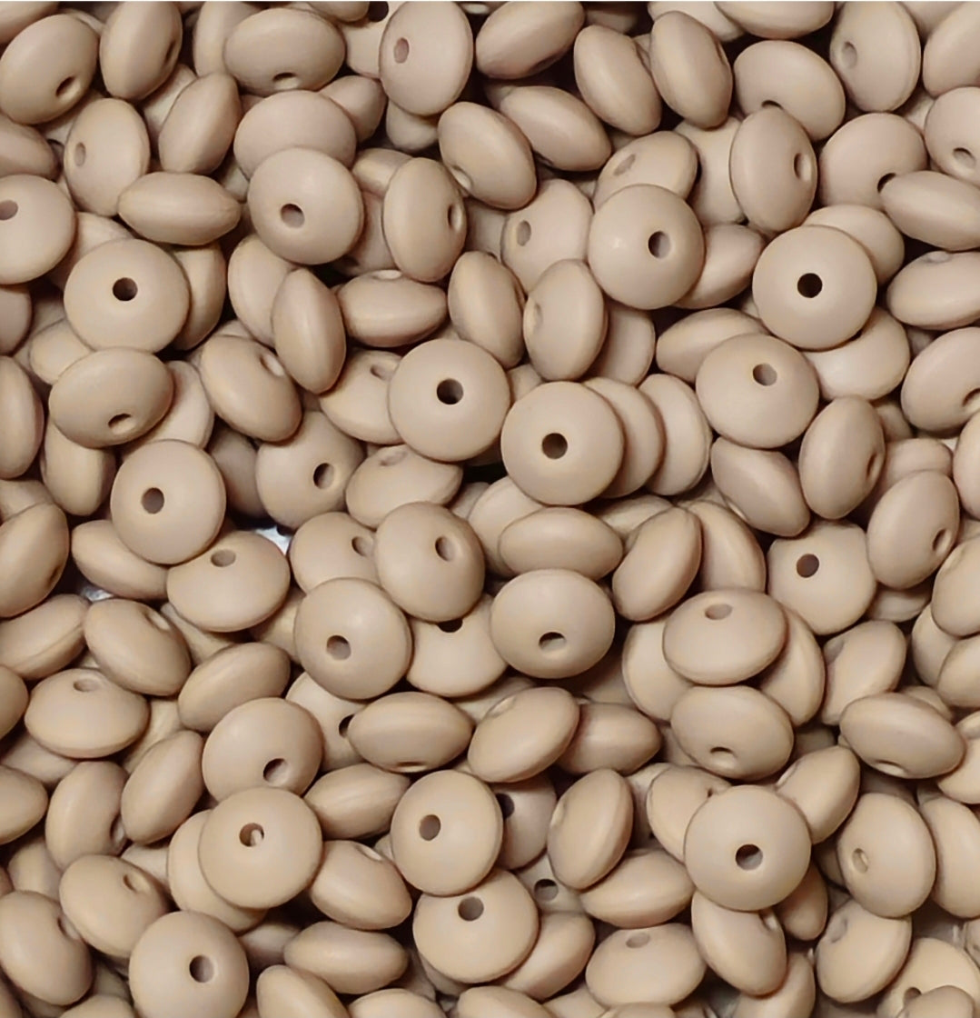 New 1 Count 12mm Silicone Solid Lentil Spacer Beads Craft Supplies Multiple Colors