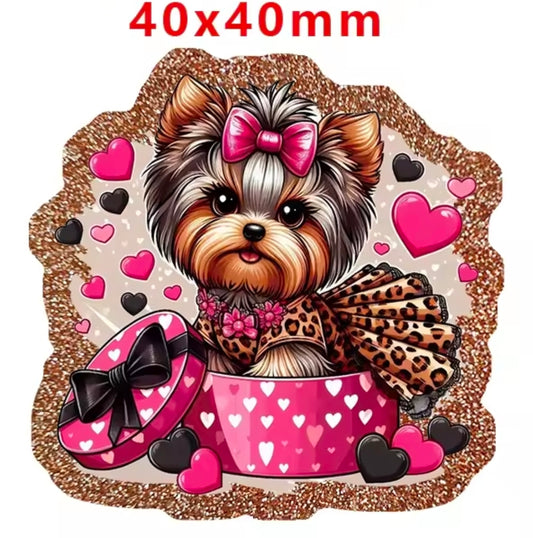 New 1 Count Glitter Acrylic Flatback Multiple Uses Acrylic Craft Supplies Dog