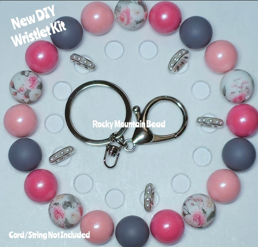 New 1 Count DIY Deluxe Beadable Wristlet Kit- Elegant Roses Beads- Beadable Accessories