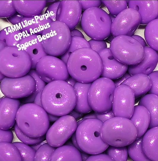 1 Count DIY 14 MM LILAC PURPLE Silicone OPAL Acubus Spacer Beads Craft Supplies