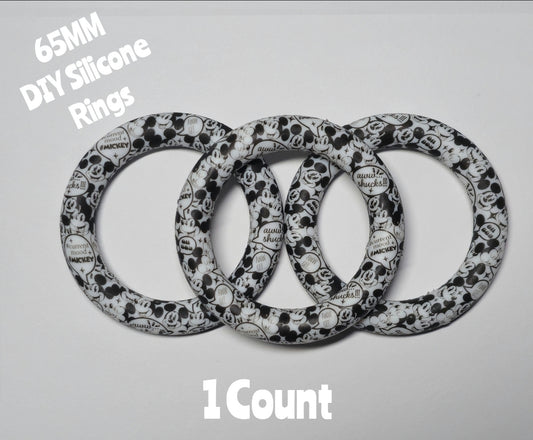 1 Count DIY 65MM Silicone Rings Craft Supplies Beadable Blanks Hello Kitty