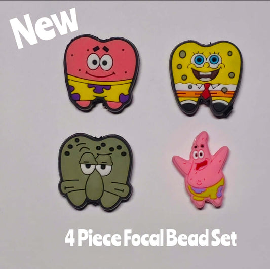 SpongeBob 4 Count Focal Bead Set As Shown
