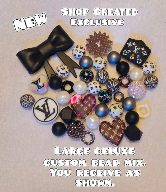 Deluxe Large Silicone & Acrylic Bead Mix Designer Luxury- Bows