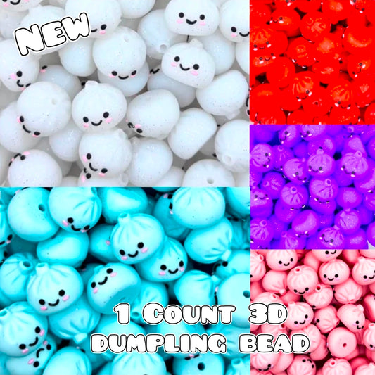 New 1 Count Focal Bead 3D Glitter Dumplings