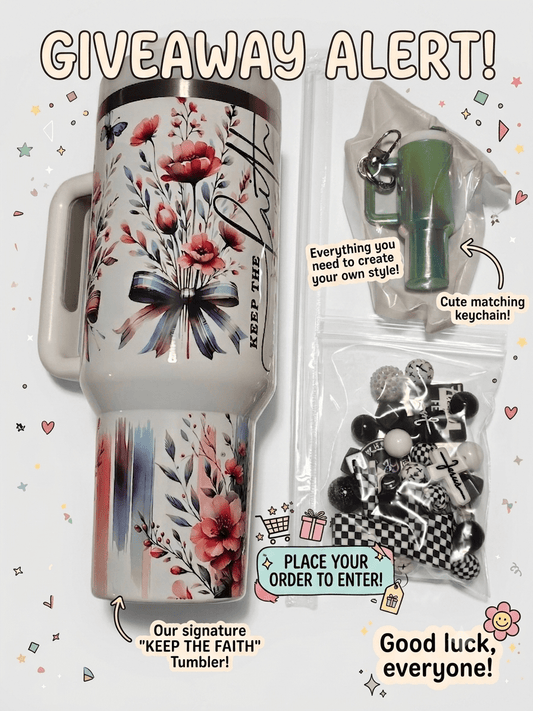 Giveaway Day! Must place a New order to qualify! Today 6-14-26 all orders placed will be entered to win this Tumbler bead bundle plus $20 Shop Credit. Winner will be announced via email and Facebook. Do not purchase this listing. Announcement Only!