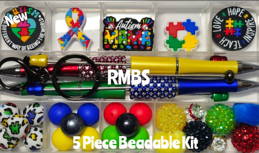 Autism Awareness Beabable kit  CONTAINER INCLUDED