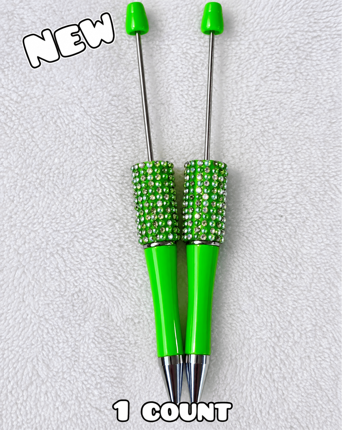 1 Count Beabable PEN Blanks Rhinestone Lime Green