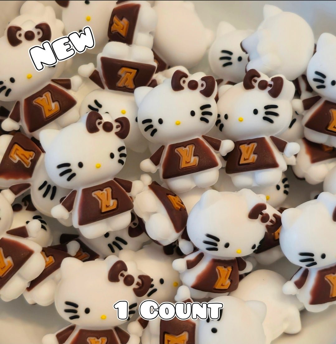New 1 Count Focal Bead Designer Hello Kitty Brown