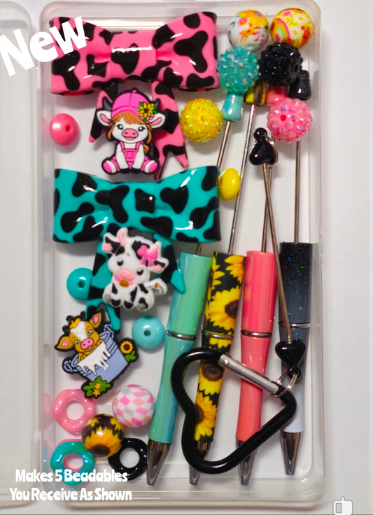 New Cows Bows Beabable kit Container INCLUDED Limited Edition Includes Container