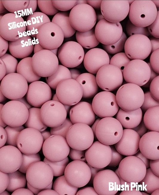 15mm DIY Silicone Solids 1 Count Blush Pink