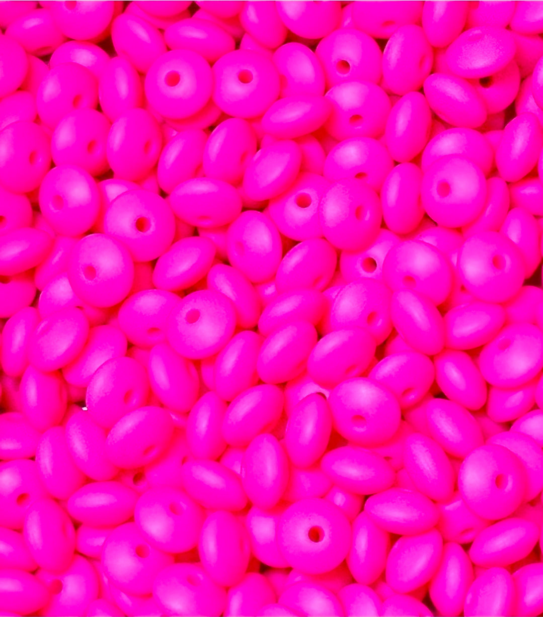 New 1 Count 12mm Silicone Solid Lentil Spacer Beads Craft Supplies Multiple Colors
