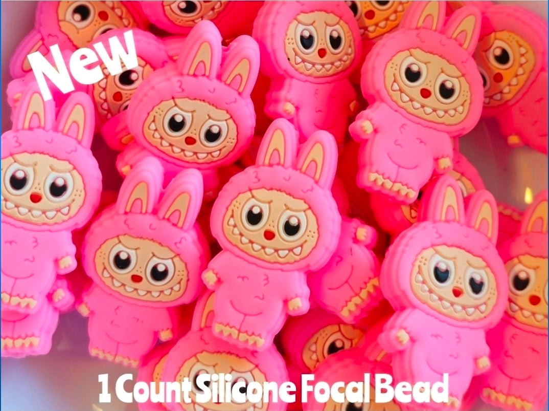 New 1 Count Focal Bead Labubu Silicone Beads