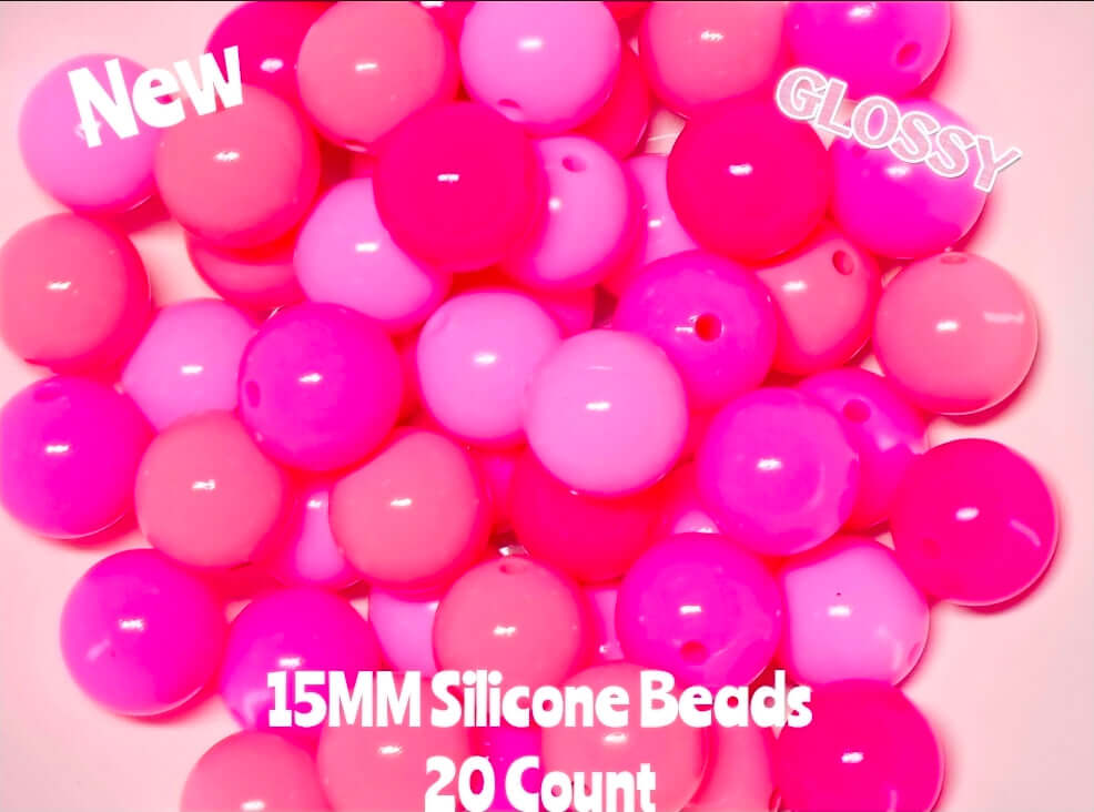 New 20 Count 15mm Opals Pinks Glossy Shiny