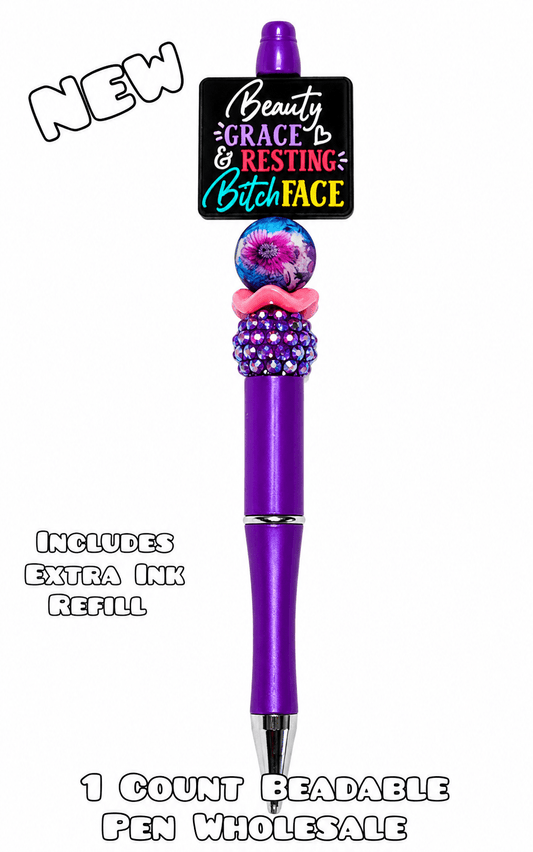 Wholesale Beadable Pens 1 Count Sassy Humor Style Completed Pen