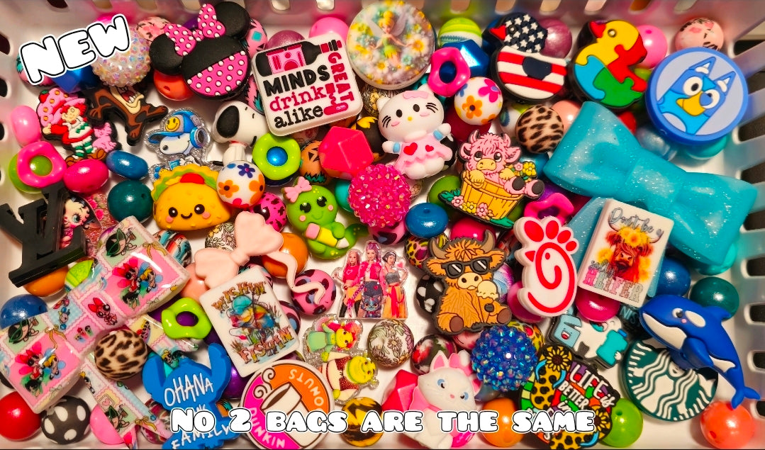 New May Bulk Mystery Bead Bags Limited Quantites Bigger Bags! 200 plus pieces! Released 5-16-26. These are changed every 10 days. No 2 bags are the same. Great way to save money. Hand picked!