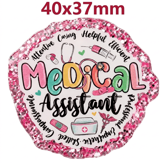 Glitter Acrylic Flatback- Acrylic Planer Resin Charm Medical
