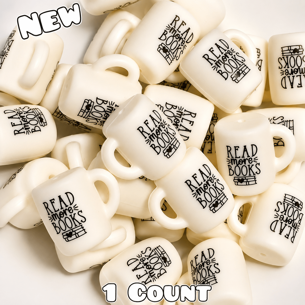 1 Count Focal Bead 3D Cup Read More Books