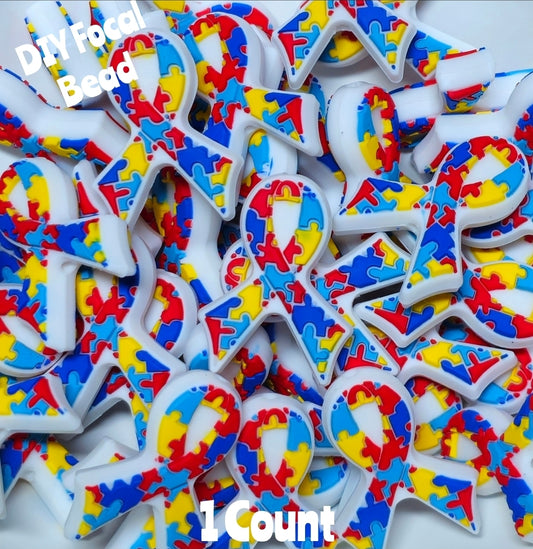 DIY Focal Bead 1 Count Craft Supplies Autism Ribbons