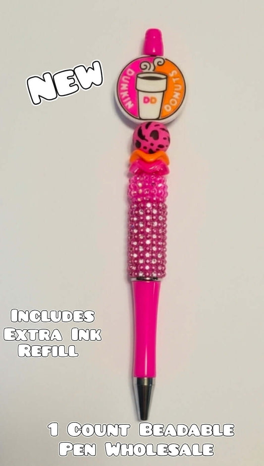 Wholesale Beadable Pens 1 Count Dunkin Donuts Style Completed Pen