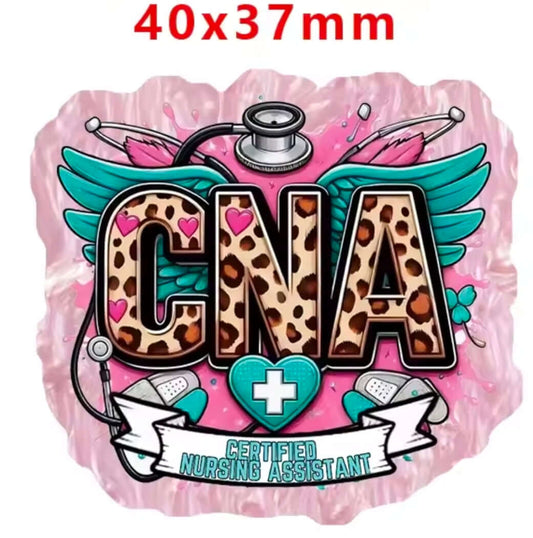 Glitter Acrylic Flatback- Acrylic Planer Resin Charm- Medical CNA