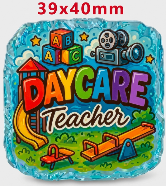 Glitter Acrylic Flatback- Acrylic Planer Resin Charm Daycare Teacher