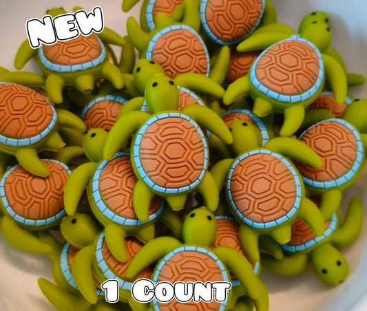 New 1 Count Focal Bead 3D Turtle