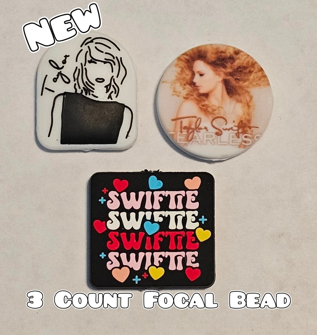 New 3 Count Focal Bead Taylor Swift