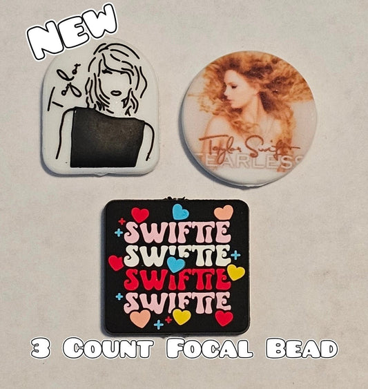 New 3 Count Focal Bead Taylor Swift